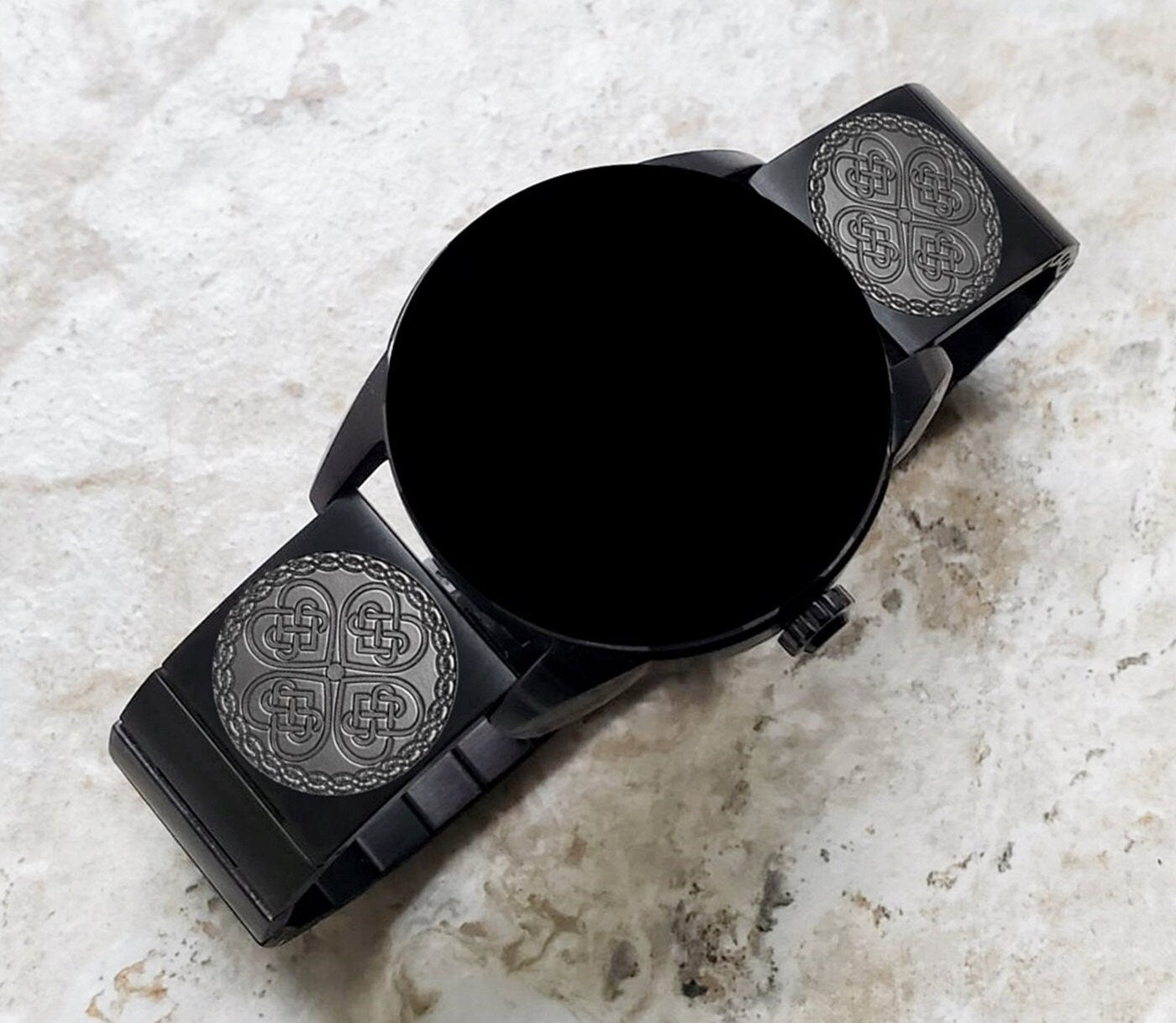 Engraved Watch Band for Garmin Forerunner 745 265 255 Venu 3 2 Vivoactive 4 Darth Vader and First Avenger Black Stainless Steel Strap CC3